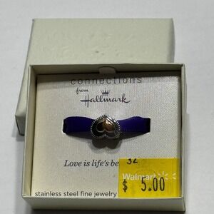 Connections from Hallmark Stainless Steel Heart Charm Love Is Life's Best Gift